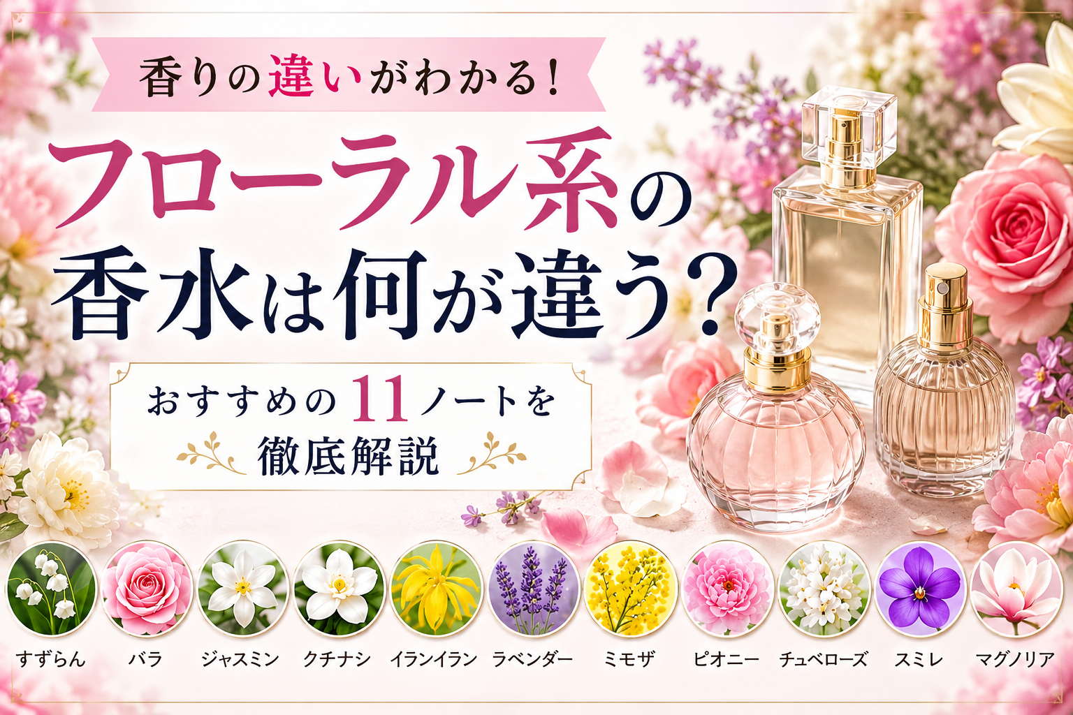 フローラル系の香水は何が違う？おすすめの11ノートを徹底解説